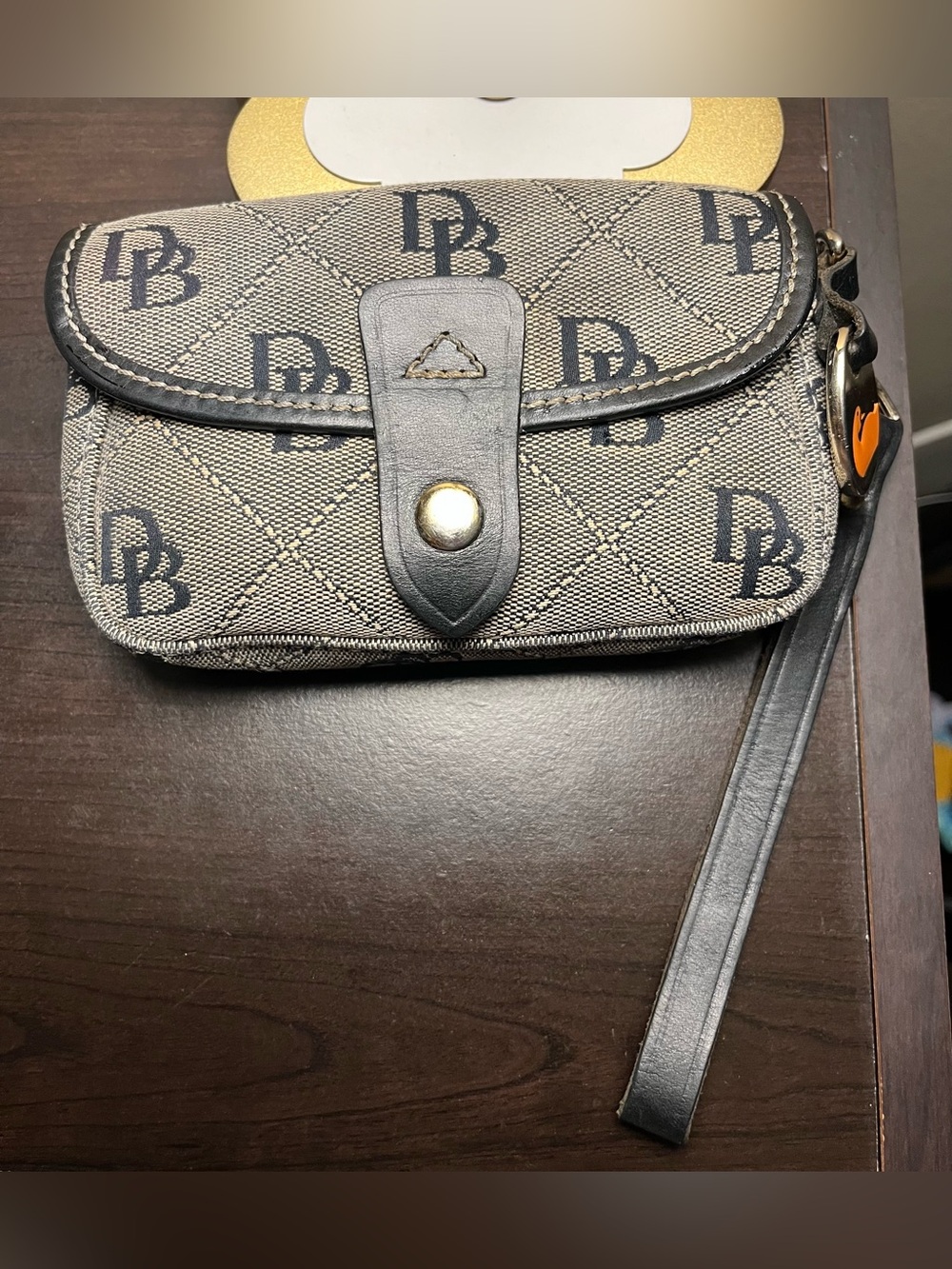 Dooney & Bourke Black Monogram Wristlet vintage
